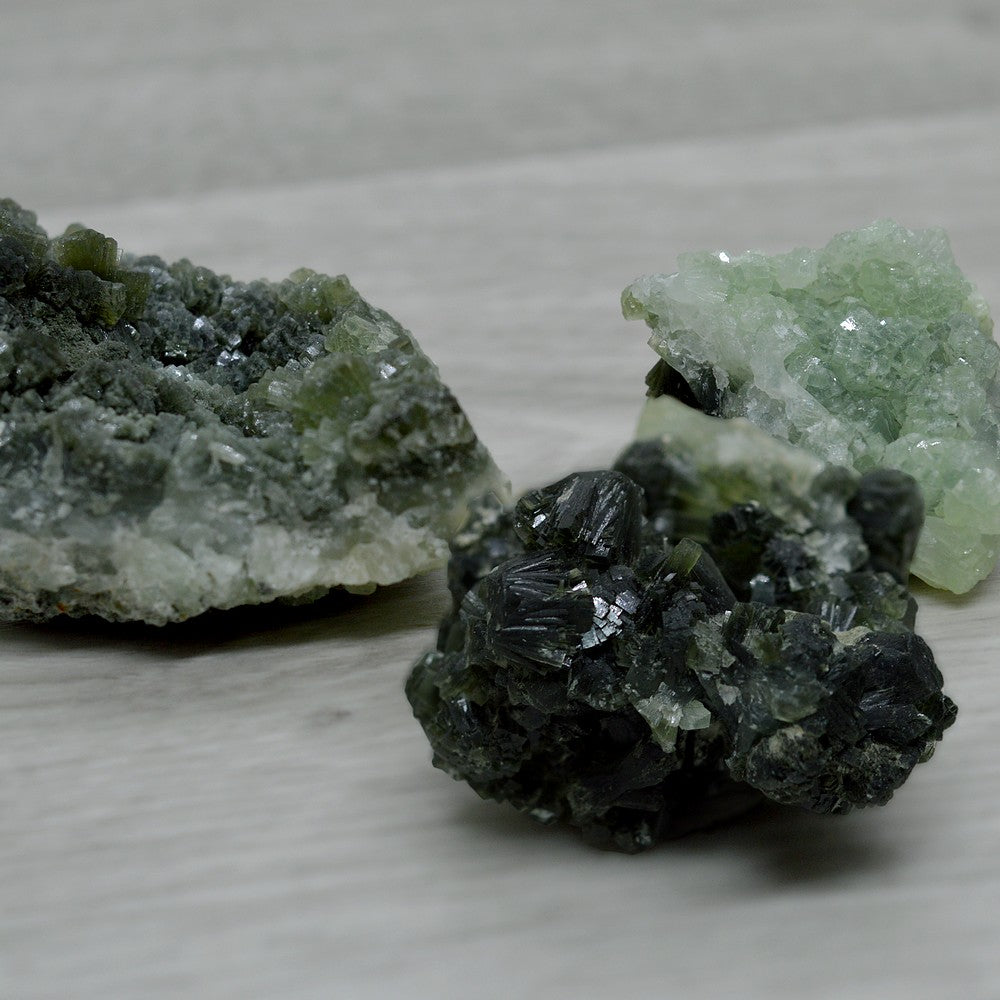 Collection de prehnites pierres brutes du Maroc